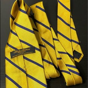 Brooks Brothers Makers Navy/Yellow Striped Tie